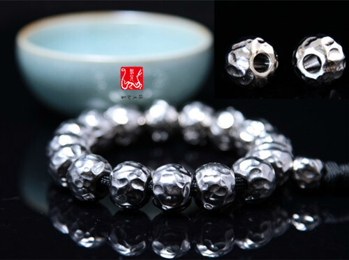 Pure titanium, handmade decoration, single bead / bracelet