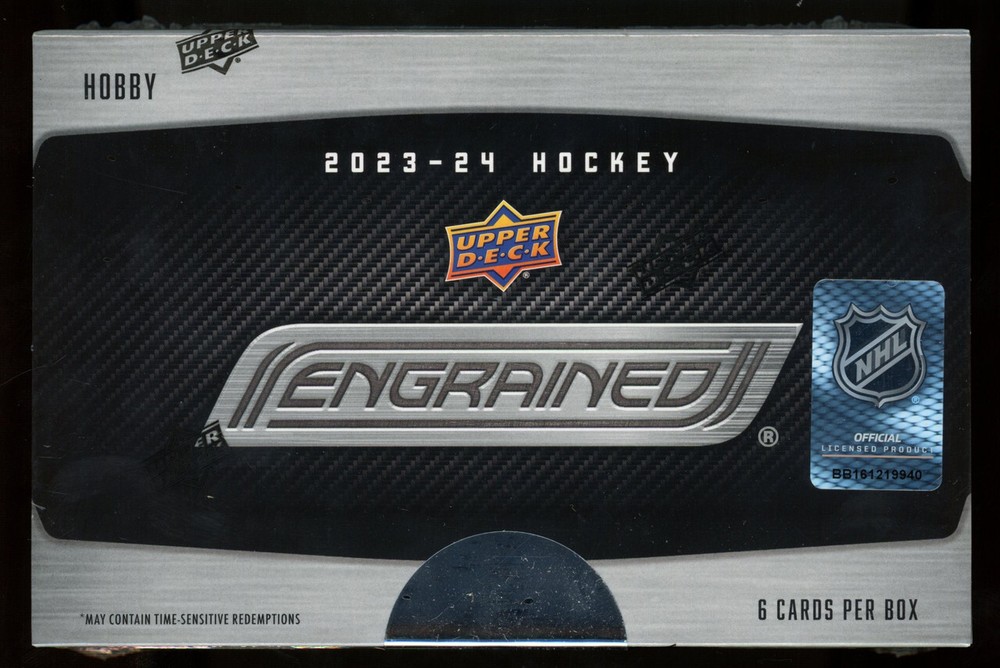 2023-24 Upper Deck Engrained Hockey Hobby Box - 6 Autos & Memorabilia Cards