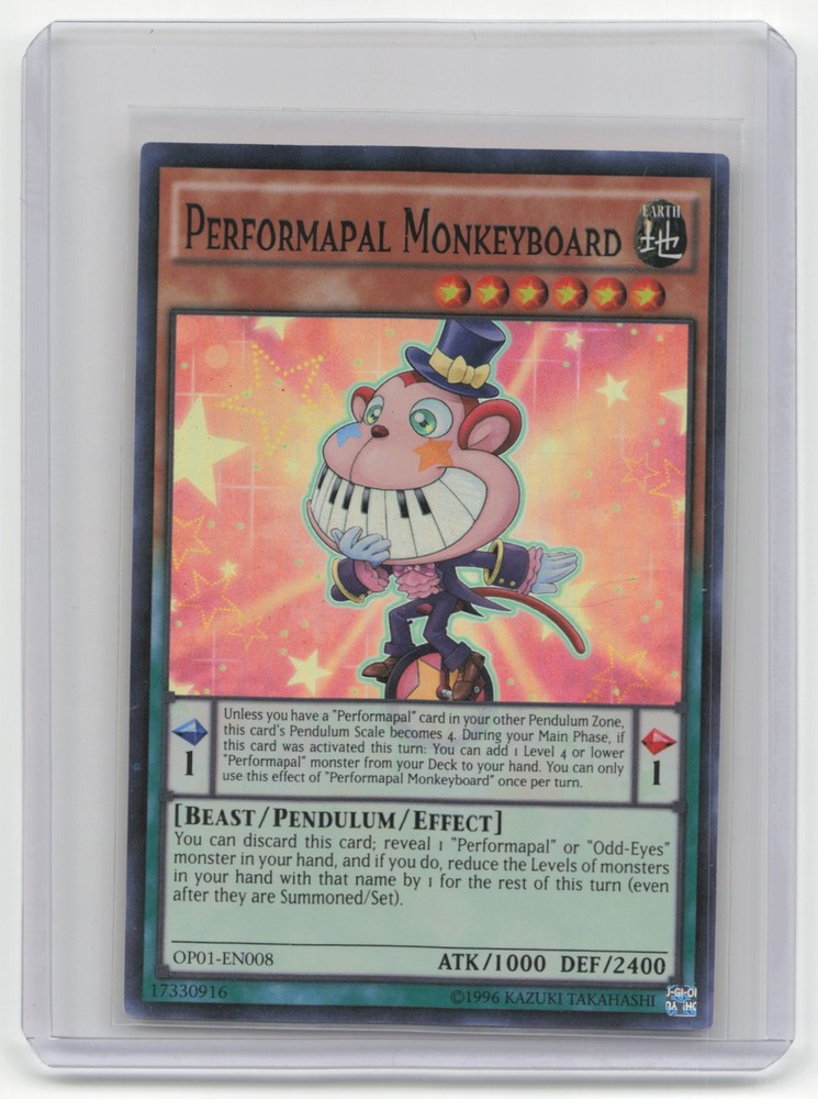 2016 Yu-Gi-Oh Performapal Monkeyboard OTS Pack 1 OP01-EN008 English Rare