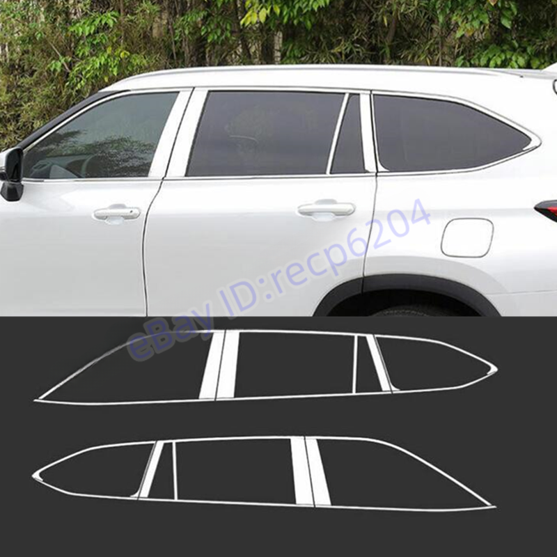 Windows Strip Sill Molding Cover Trim for Toyota Highlander 20-2023 Steel Chrome
