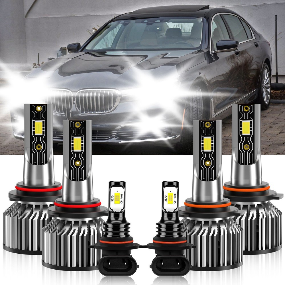 For BMW 740i 1993-1994 LED Headlight High Low Beam Fog Light Bulb 6500K White