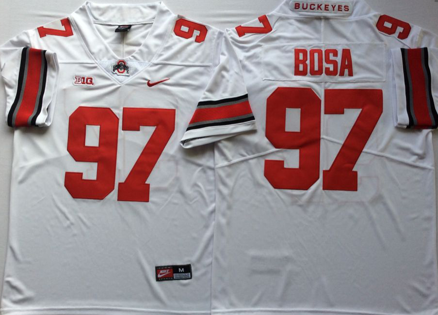 Nick Joey Bosa Ohio State OSU Black White Red Buckeyes Stitched Jersey S-3XL