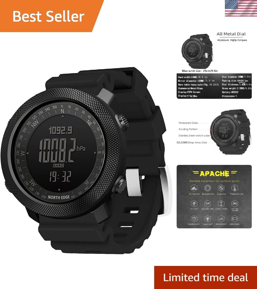 Rugged Tactical Military Digital Outdoor Survival Watches for Men