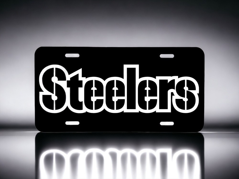 Pittsburgh Steelers Football! Laser Engraved Front License Plate.  Long Lasting!