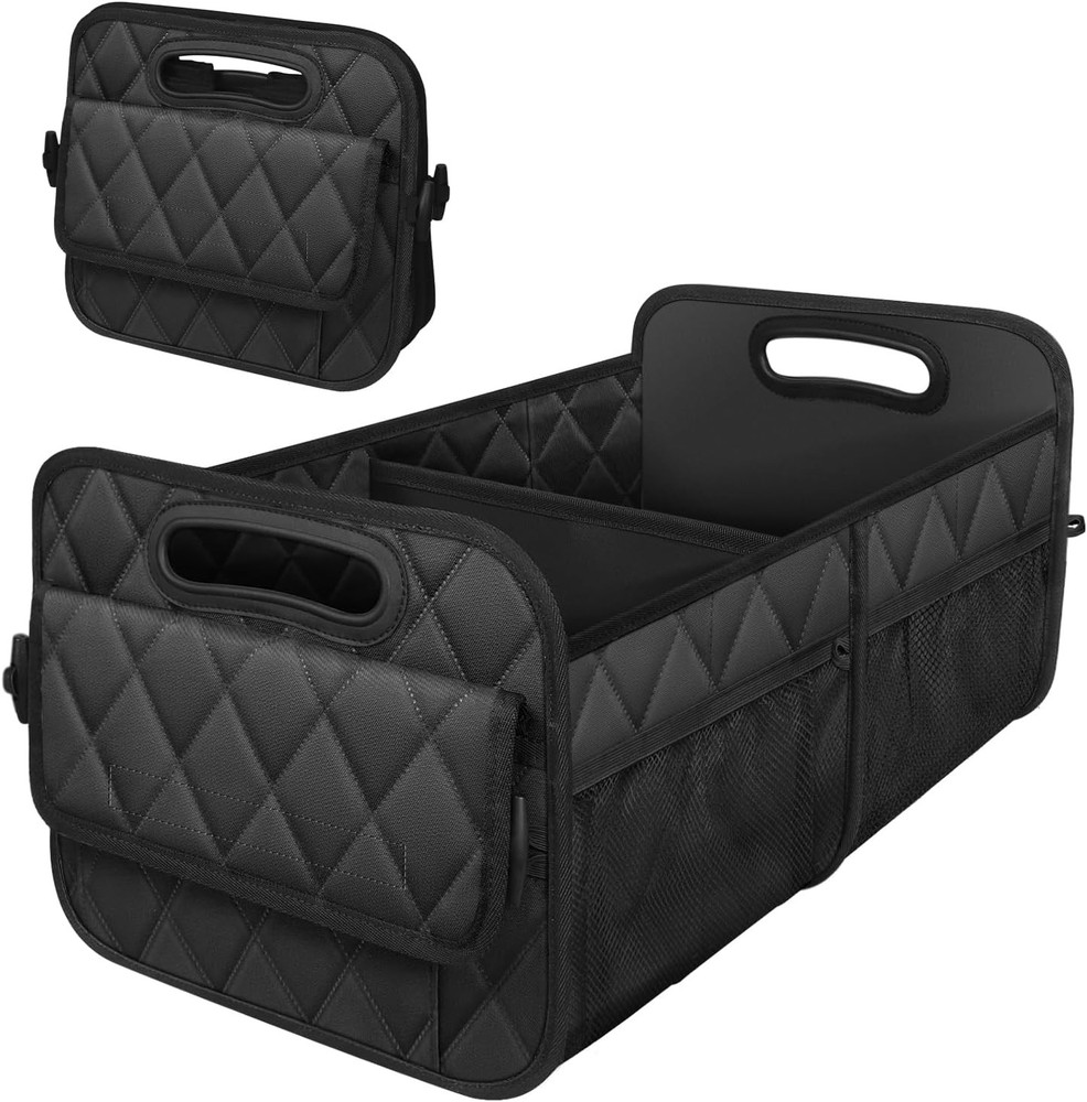 Foldable Car Trunk Organizer with 6 Pockets and Reinforced Handle for Storage