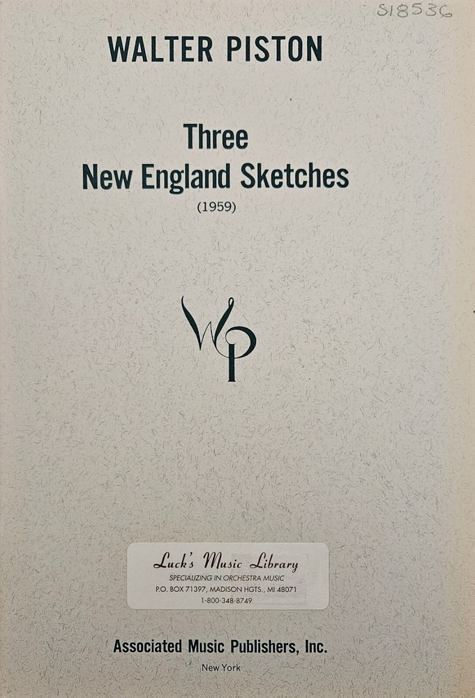 Walter Piston Three New England Sketches - Score - Associated Music Publishers.