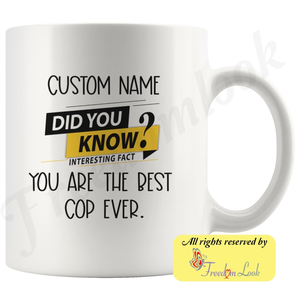 Cop Coffee Mug Policeman Personalized Gifts Best Police Officer Birthday Gift