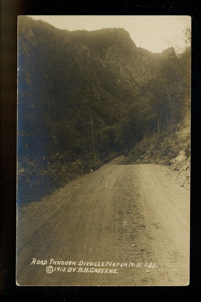 Real photo postcard RPPC New Hampshire NH Dixville Notch road