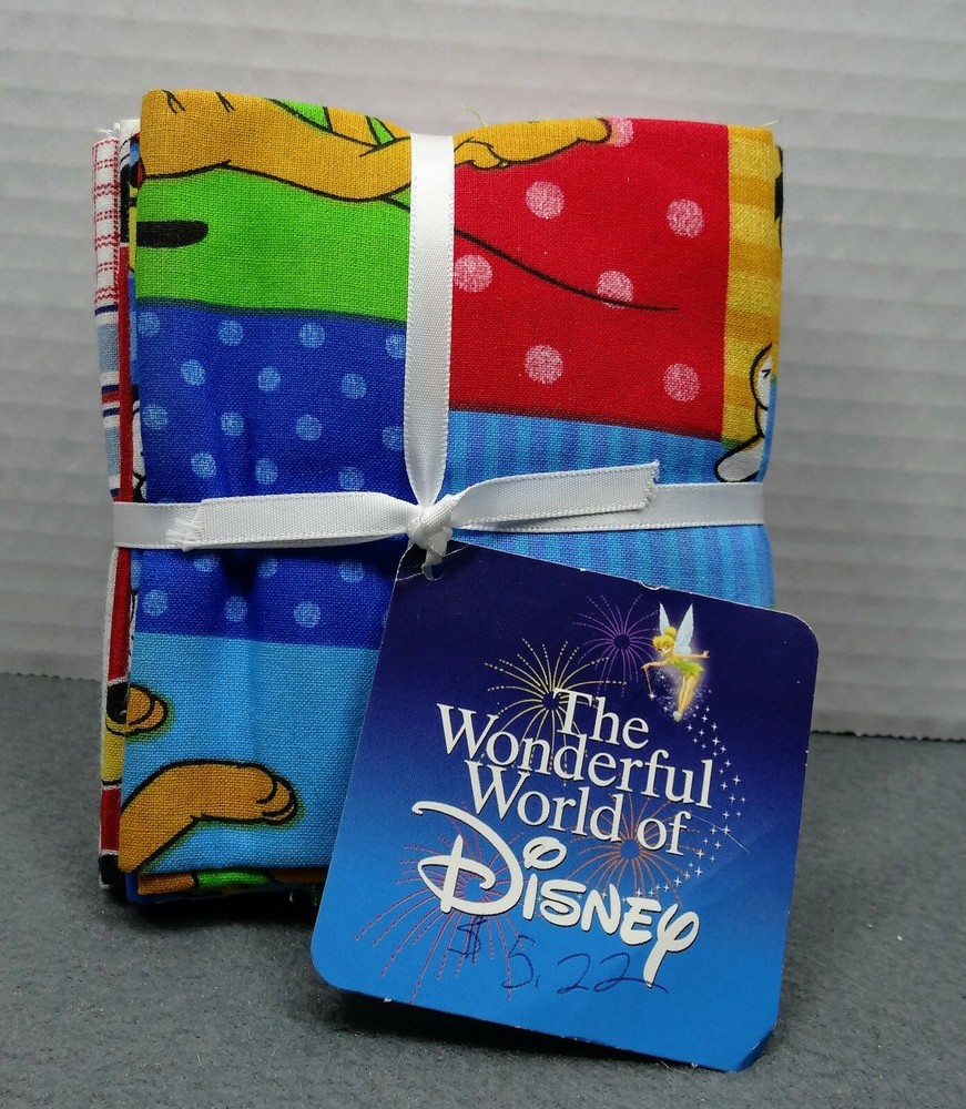 Mickey Mouse 4 Piece Fabric Set 18x22 inches The Wonderful World of Disney 2005