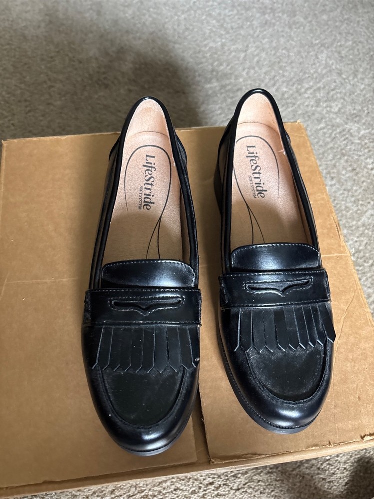 LifeStride London3 Black Penny Loafers Womens 7.5M Never Worn No Box
