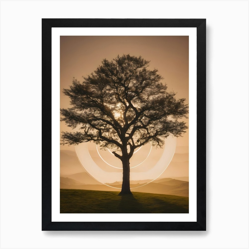 Tree In A Field Art Print Framed Wall Art Poster Canvas Print Picture