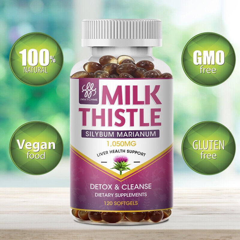 Milk Thistle Extract 1050 mg for Liver Detox and Heart Health Vegan-Friendly Silymarin Supplement
