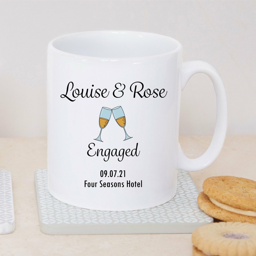 Personalised Sentimental Engaged Ceramic Mug Cup Engaged Couple Gift Fiancee