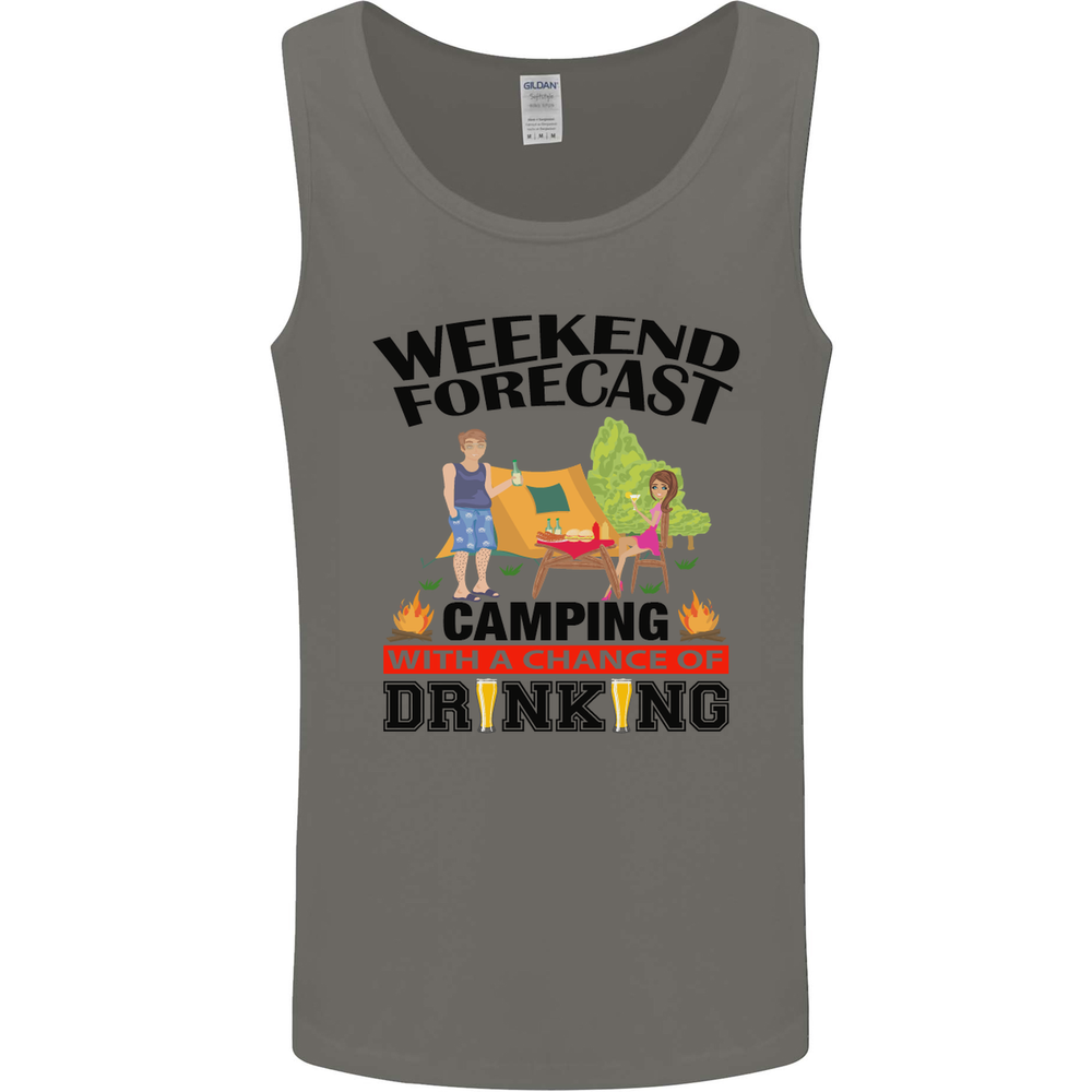 Camping Weekend Forecast Funny Alcohol Beer Mens Vest Tank Top
