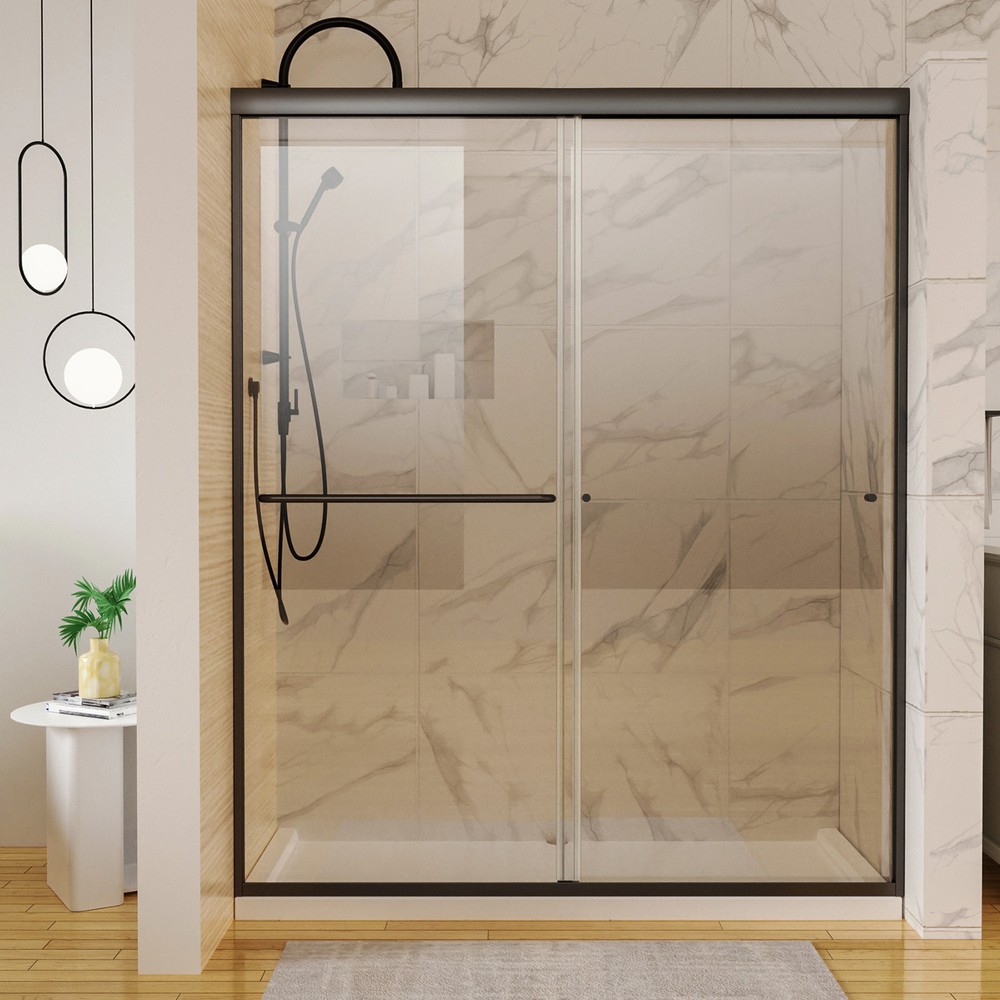 60x72 Double Sliding Semi-Frameless 6mm Glass Shower Door