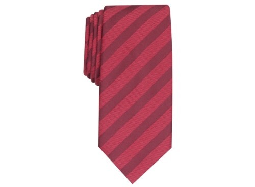 Alfani Mens Slim Red Stripe Tie Stylish Formal Neckwear MSRP $55