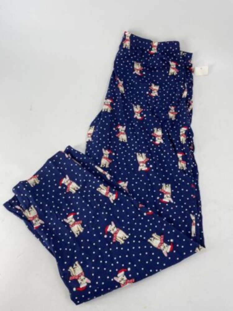 CHARTER CLUB Intimates Navy Holiday Sleep Pants S