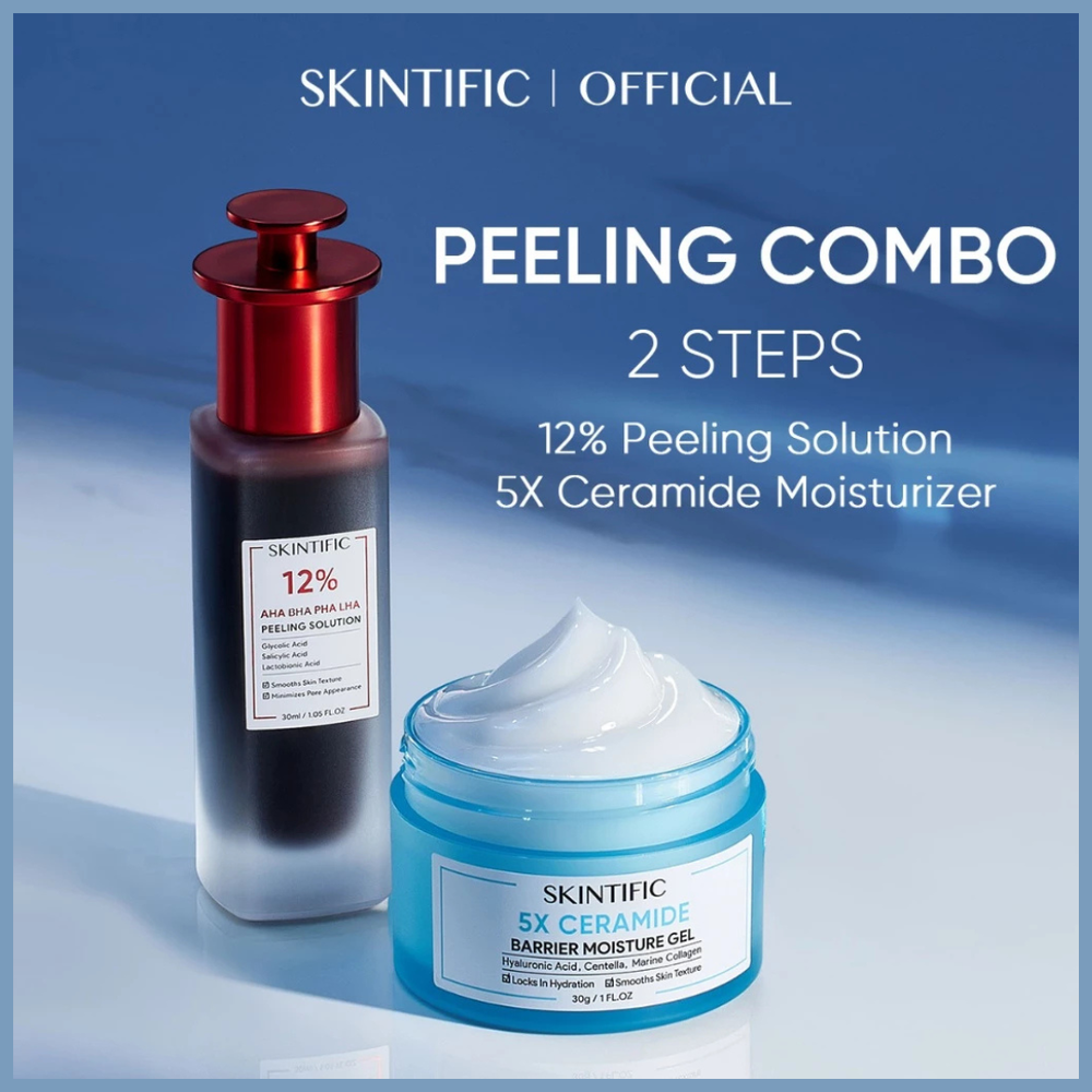 SKINTIFIC Acid Peeling Solution & Ceramide Moisturizer Set for Smooth Skin
