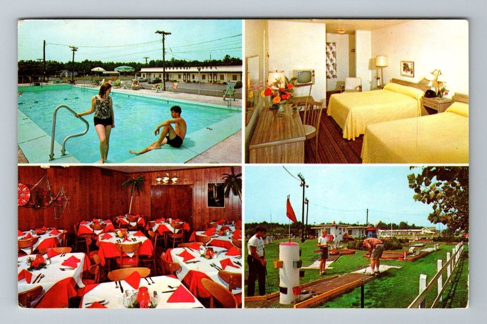 Vintage 1968 Salisbury MD Greenway Inn Mini Golf Postcard