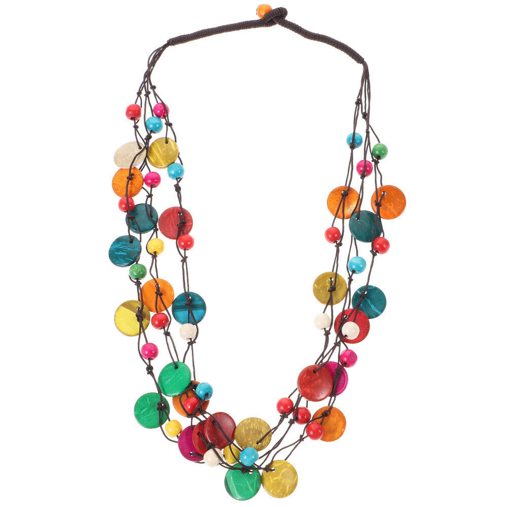 Multi Color Beads Chunky Boho Necklace Jewelry Daily Use Bohemia Style