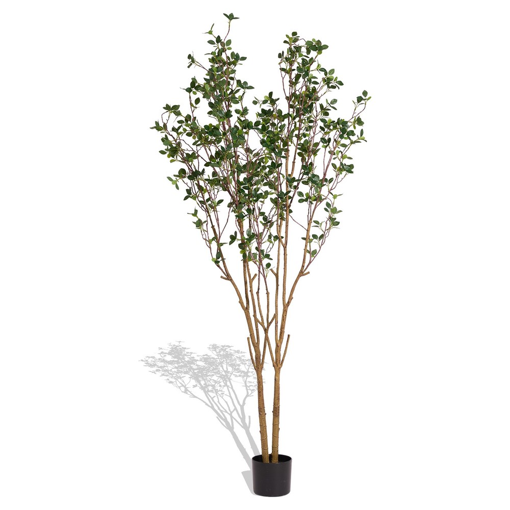 5.2ft Tall Enkianthus Artificial Tree Plant Double-Pole Natural Look Leaves Pot
