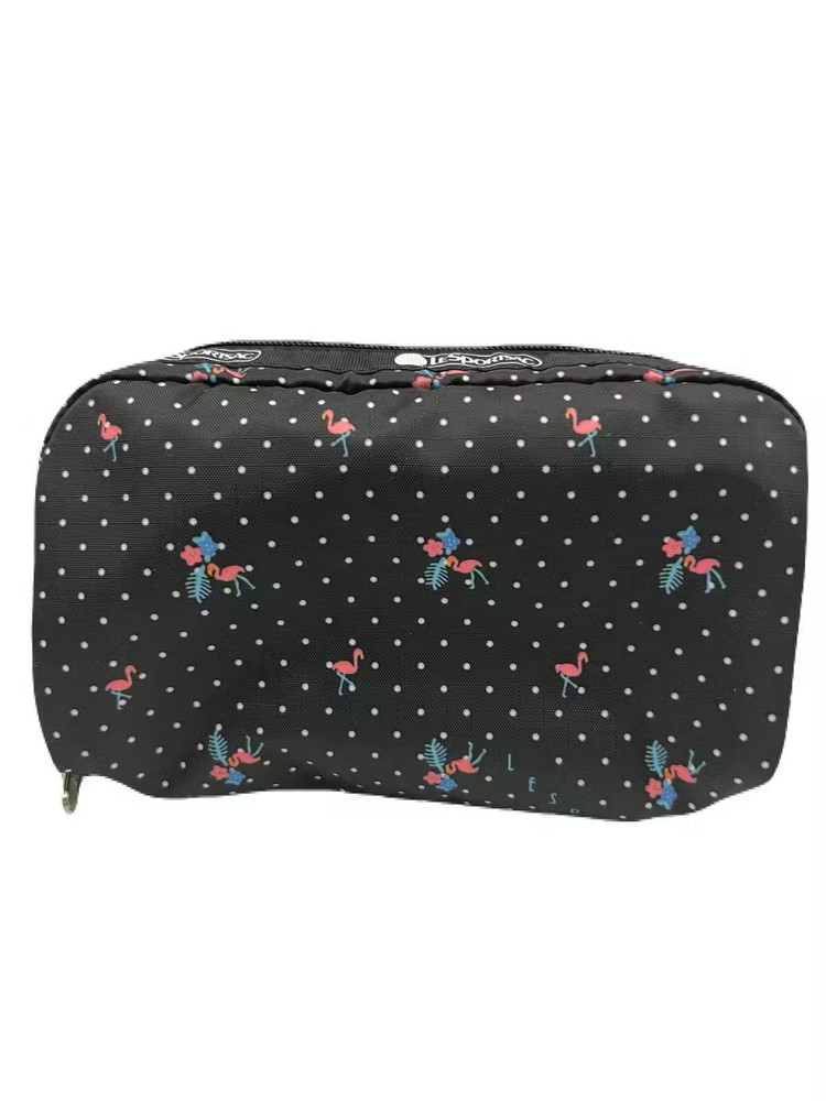 LeSportsac Make Up Bag Nylon Black USED T942-7
