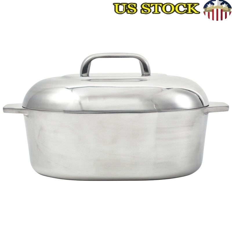 Cajun Oval Roaster Heavy Duty Cast Aluminum Nonstick Oven Safe Turkey Pan W/ Lid