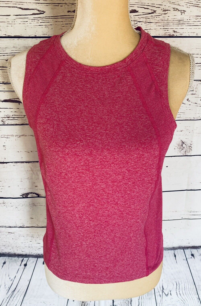 Members Mark Womens Medium Cropped Athletic Tank Top Soft Ribbed Pink U Neck-image