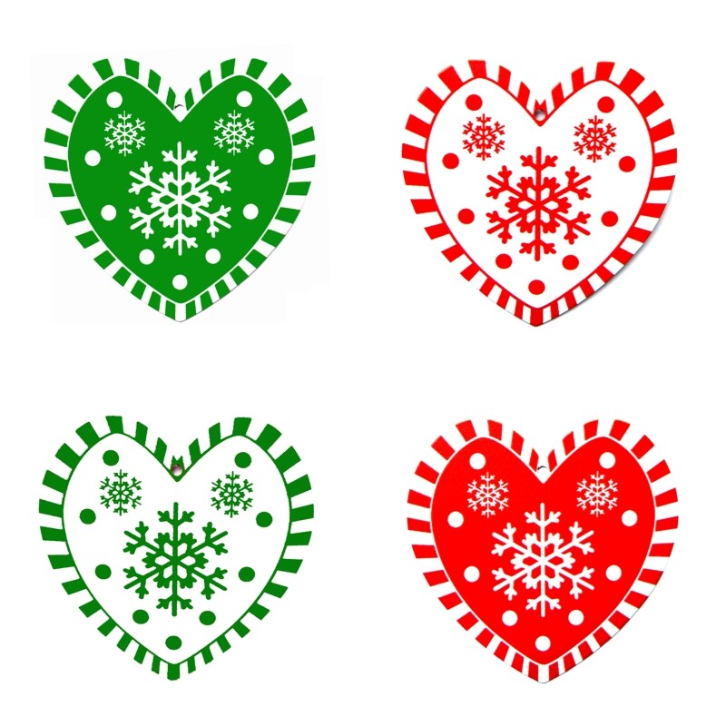 Heart-Shaped Snowflake Hanging Ornament for Christmas Home Decor