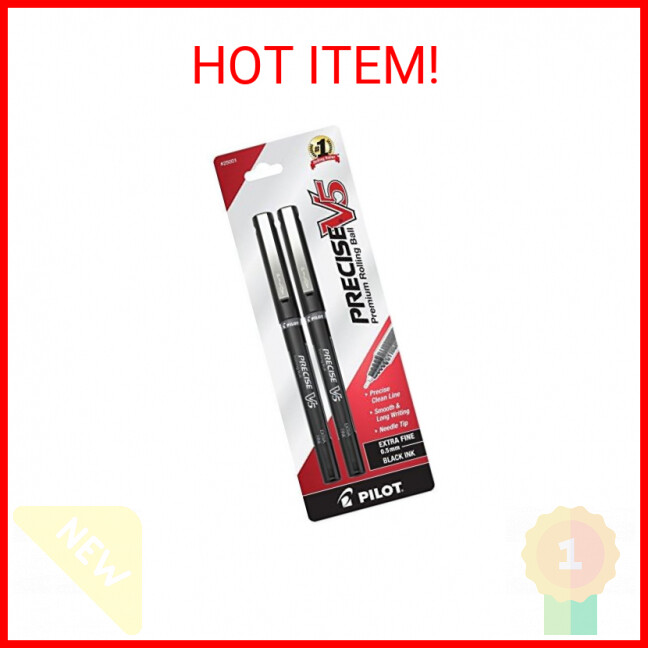 PILOT Precise V5 Stick Liquid Ink Rolling Ball Stick Pens, Extra Fine Point (0.5