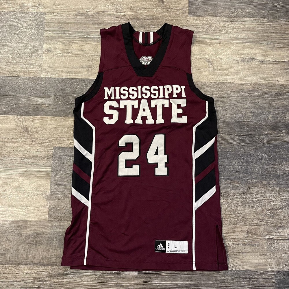 Authentic MISSISSIPPI STATE Bulldogs BASKETBALL Jersey Adidas Large Team Issued