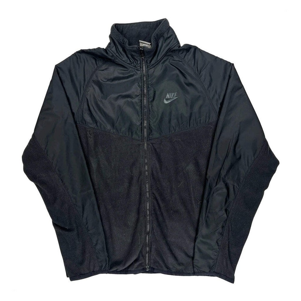 Nike Fleece Jacket - Large Black Polyester