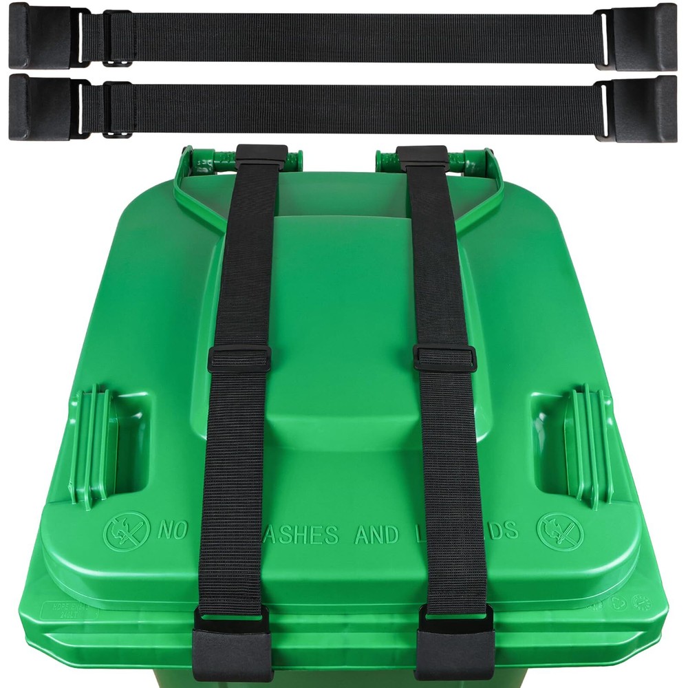 2 Pack Metal Double Claw Trash Can Lock, Trash Can Locks for Animals, Bungee ...