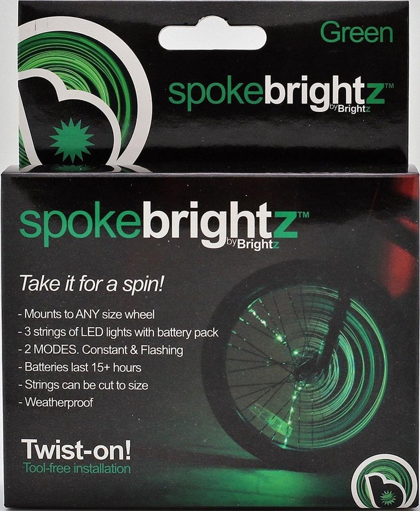Glow Green Spoke Brightz LED Bicycle Wheel Lights