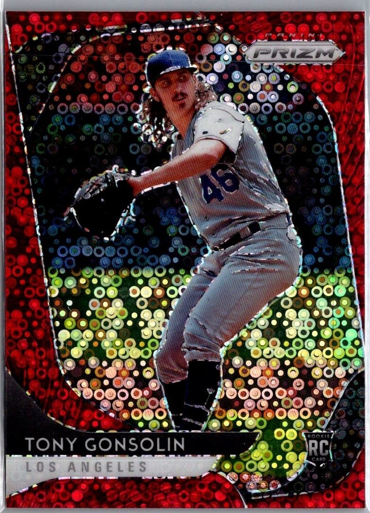 2020 Panini Prizm Quick Pitch Red Donut Circle /99 Tony Gonsolin Rookie RC #27