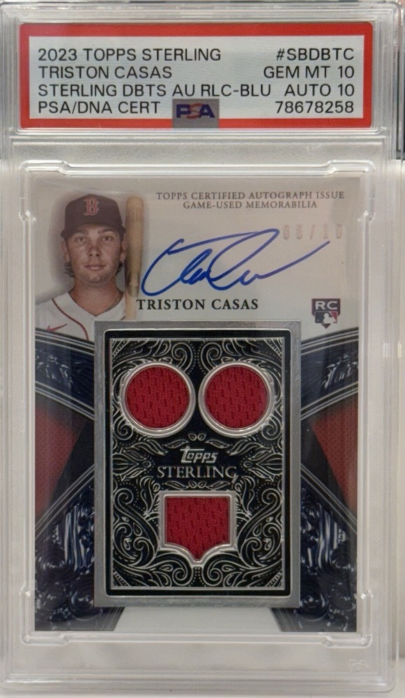 2023 Topps Sterling Triston Casas Sterling Debuts AUTO RELIC /10 PSA 10