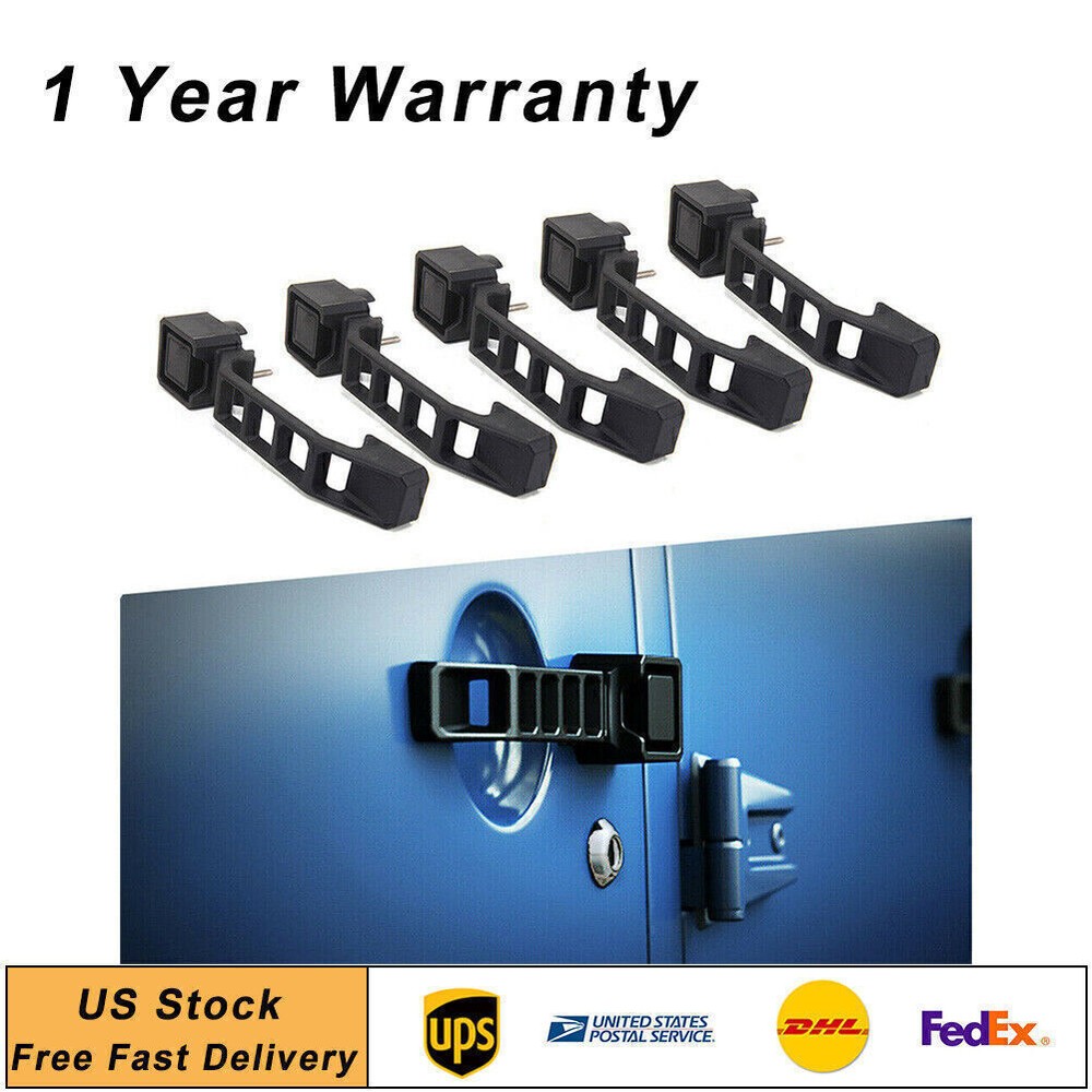 Black Exterior Door Handles Panel Trim 5PCs for Jeep Wrangler JK 2007-2017