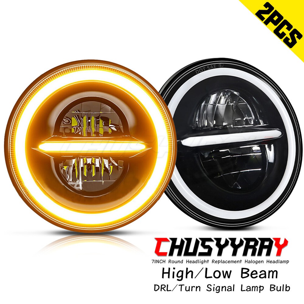 7-inch Round LED Headlights High Low Beam for Chevy C10 C20 Pickup