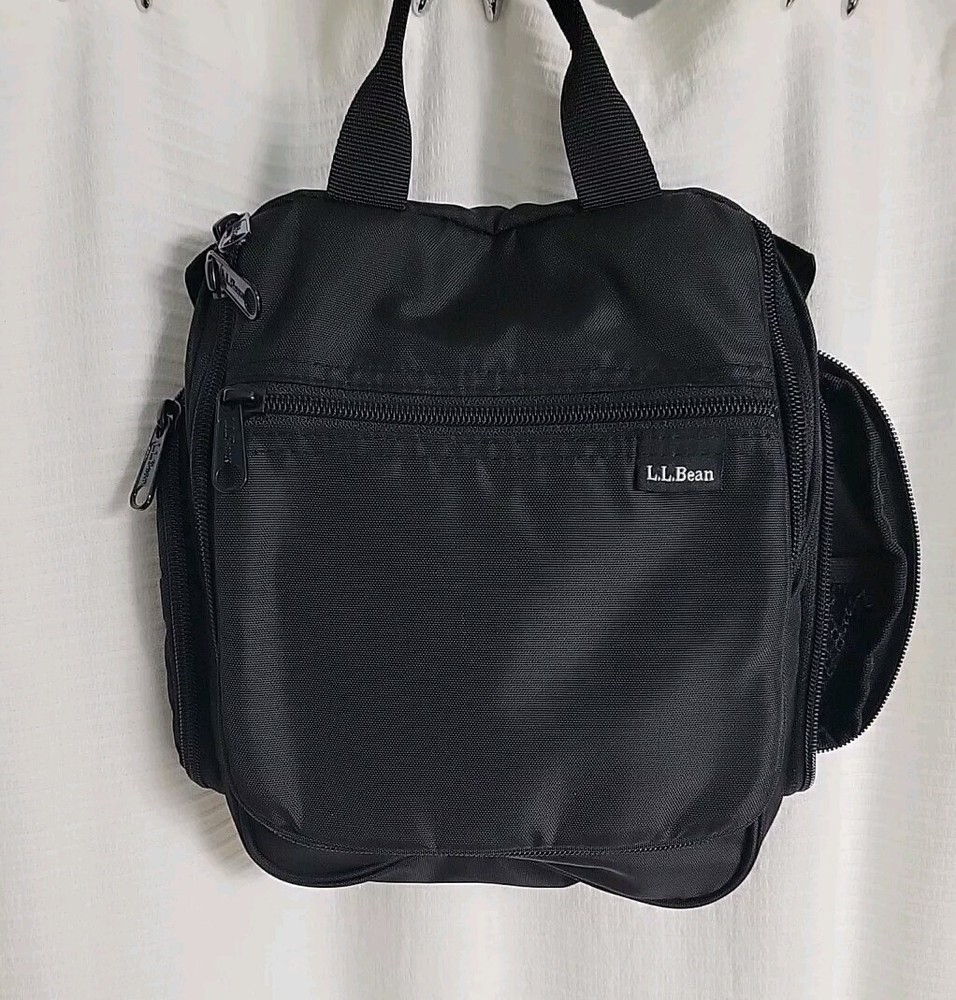 L.L. Bean Hanging Travel Bag Organizer Black 10x10x3