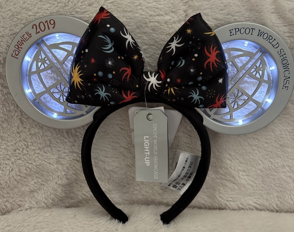 2019 Disney Parks Epcot Farewell IllumiNations Minnie Mouse Ears Headband New