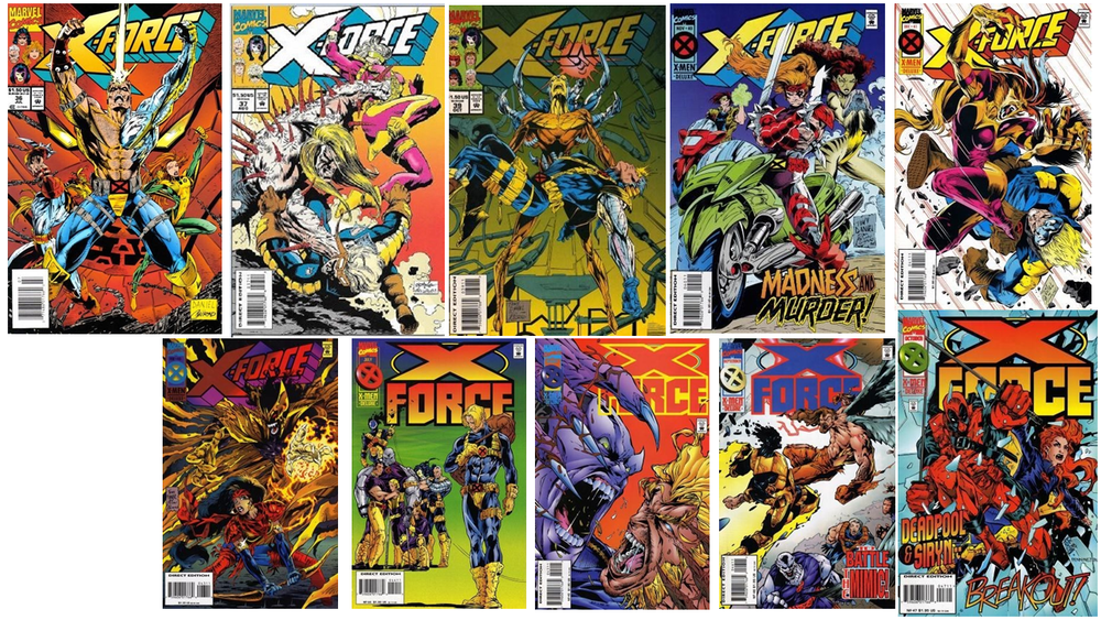 Marvel X-FORCE #36 37 39 40 41  43 44 45 46 47 LOT VG
