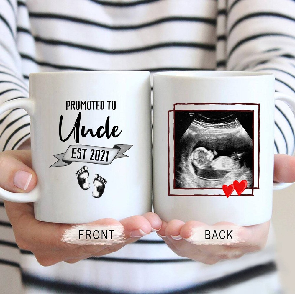 Promoted To Uncle Mug Personalized Ultrasound Gift Custom Pregnancy Announcement
