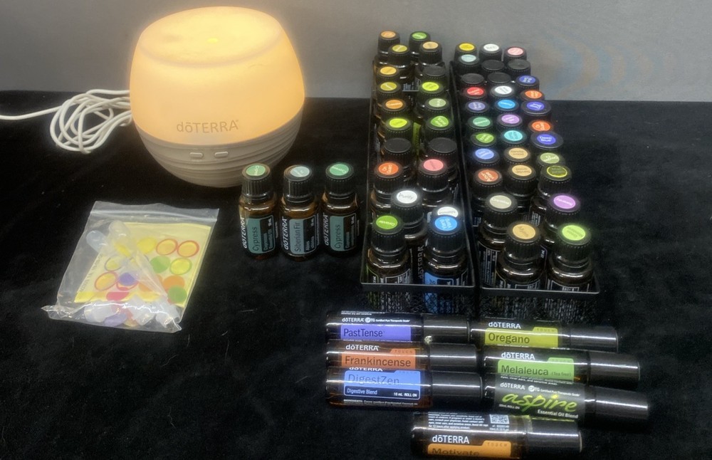 doTerra Essential Oils lot Of 66 With Diffuser