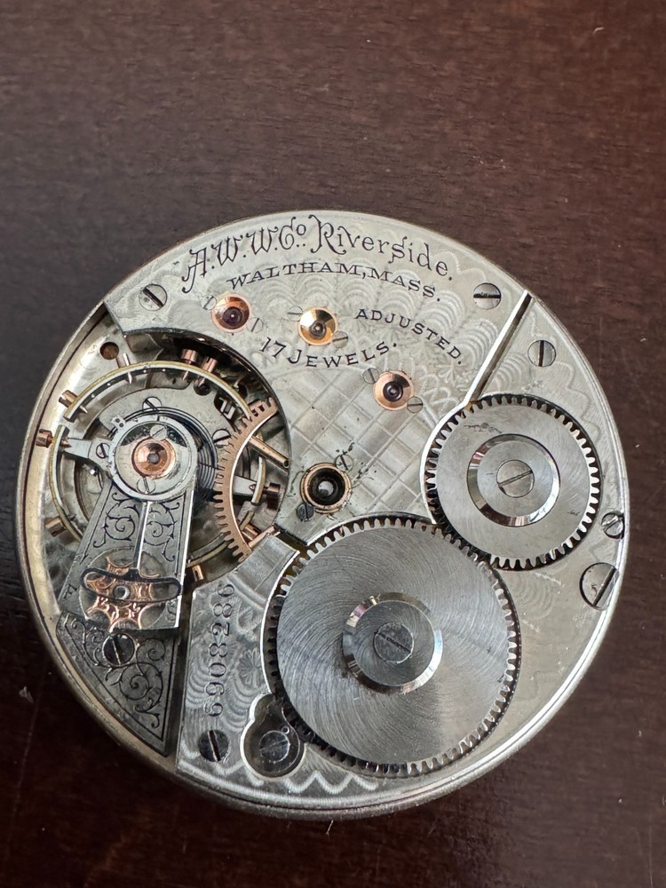 Vintage 16s Waltham Pocket Watch Movement Gr Riverside Working