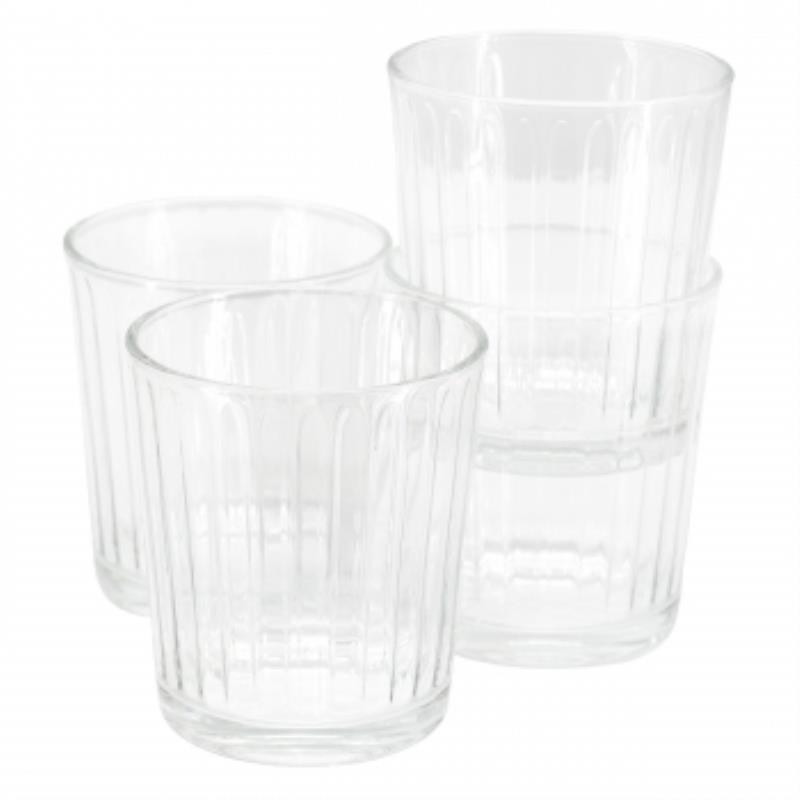 Gibson Home Moonstone 4 Piece 13.5 Ounce Double Old-Fashioned Glass Set