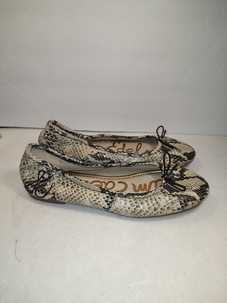 Sam Edelman Felicia Snake Print Ballet Flats Shoes Women's sz 6.5M