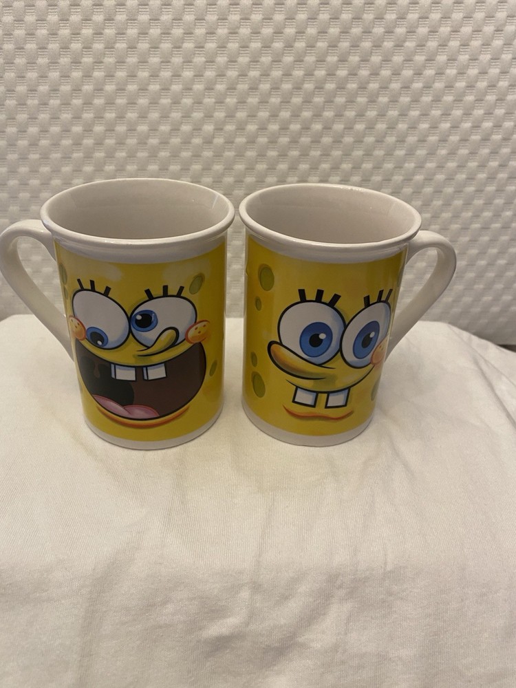 Spongebob Squarepants Ceramic Coffee Mugs Set of 2 for Hot Chocolate