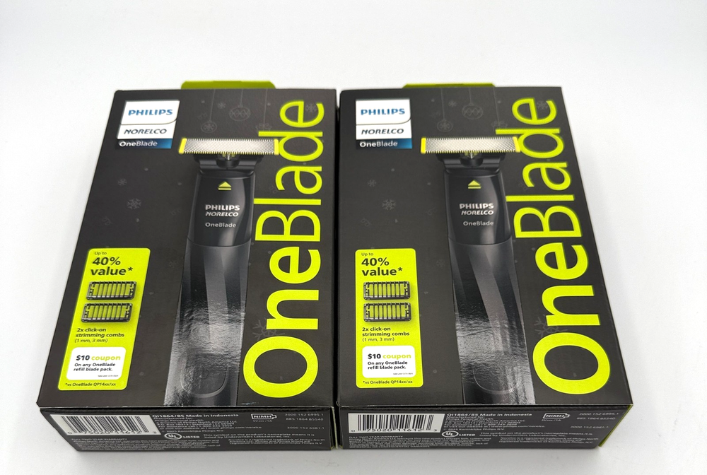 Philips Norelco OneBlade Men's Wet & Dry Trimmer Shaver- LOT OF 2