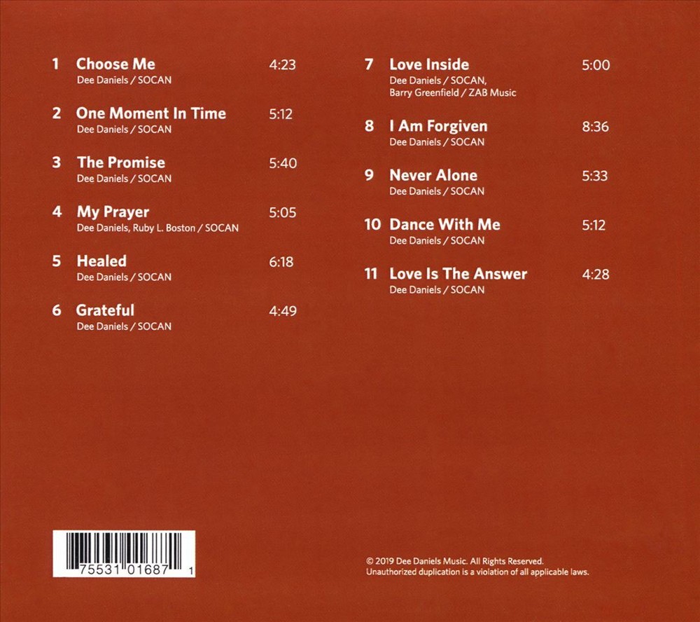 DEE DANIELS PROMISE NEW CD