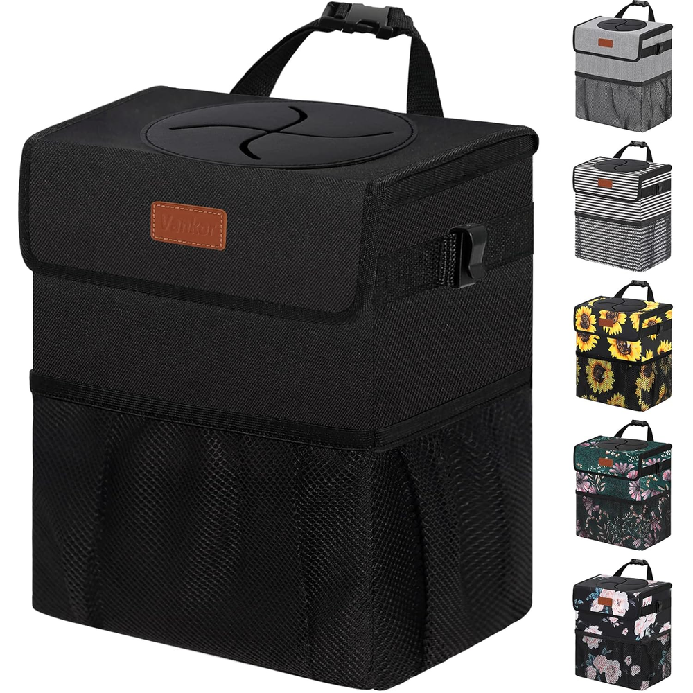 Car Trash Can for Car Cute, Car Trash Bag Bin Hanging Waterproof Automotive Car